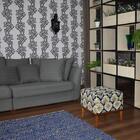 Puff Quadrado Decorativo Fael - Preto E Amarelo