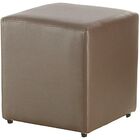 Puff Quadrado Decorativo L02 Corino Marrom - Lyam Decor