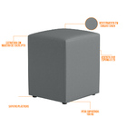 Puff Quadrado Decorativo L02 Sala De Estar Corano Cinza - Lya