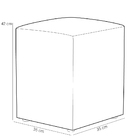 Puff Quadrado Decorativo L02 Sala De Estar Couríssimo Preto -