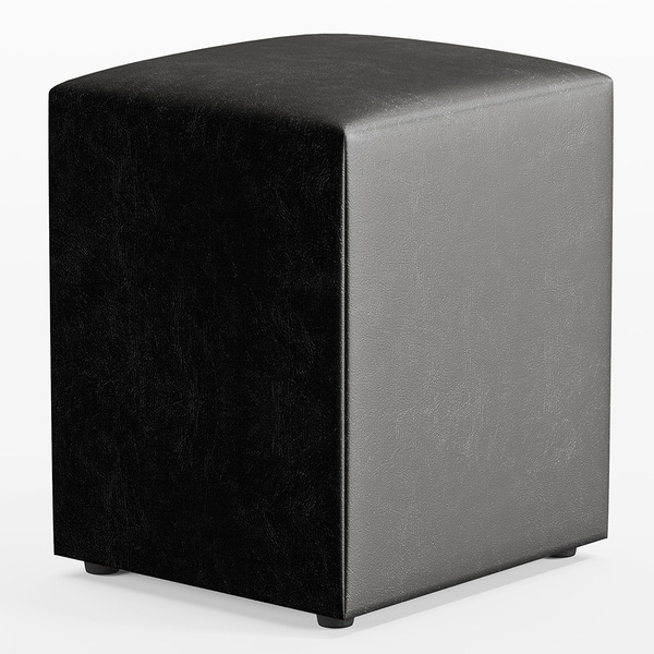 Puff Quadrado Decorativo L02 Sala De Estar Couríssimo Preto -