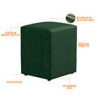 Puff Quadrado Decorativo L02 Sala De Estar Facto Verde - Lyam