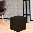 Puff Quadrado Decorativo L02 Sala De Estar Suede Preto - Lyam