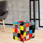 Puff Quadrado Decorativo L02 Tecido Patchwork - Lyam Decor