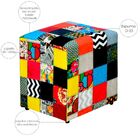 Puff Quadrado Decorativo L02 Tecido Patchwork - Lyam Decor