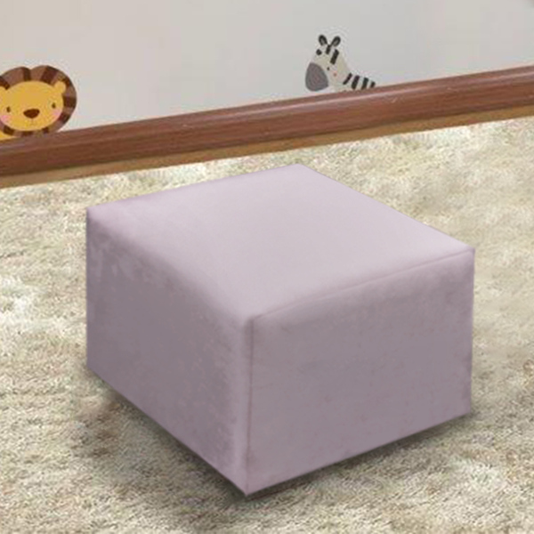 Puff Quadrado Decorativo Quarto Bebê Ternura Veludo Rosê - Sh