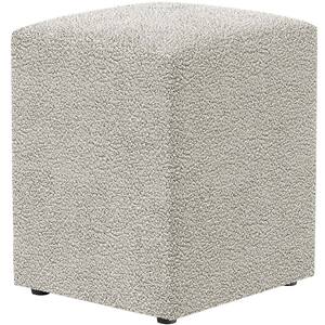 Kit 02 Puffs Quadrado L02 Decorativo Sala De Estar Linho Bege