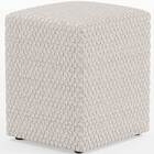 Puff Quadrado Decorativo Sala De Estar L02 Bouclê Cru - Lyam