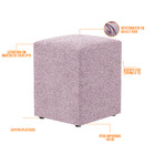 Puff Quadrado Decorativo Sala De Estar L02 Bouclê Rosê - Lyam