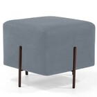 Puff Quadrado Decorativo Status 45x45 D02 Pés De Aço Veludo C