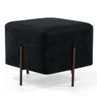 Puff Quadrado Decorativo Status 45x45 D02 Pés De Aço Veludo P