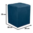 Puff Quadrado Decorativo Suede Azul Marinho