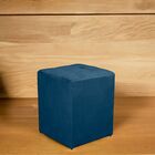 Puff Quadrado Decorativo Suede Azul Marinho