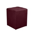 Puff Quadrado Decorativo Suede Bordo