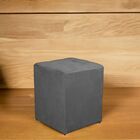 Puff Quadrado Decorativo Suede Cinza Escuro