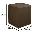 Puff Quadrado Decorativo Suede Marrom