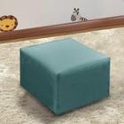 Puff Quadrado Decorativo Veludo Azul Petróleo