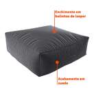 Puff Quadrado Gigante Suede Grafite