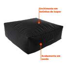 Puff Quadrado Gigante Suede Preto