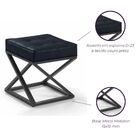 Puff Quadrado Mônaco Estilo Industrial De Couro - Preto