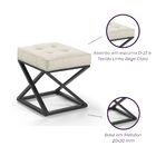 Puff Quadrado Mônaco Estilo Industrial De Linho - Bege Claro