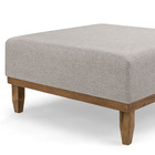 Puff Quadrado Multiuso Para Sala Linho - Champanhe