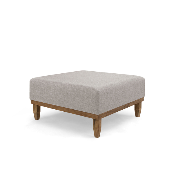 Puff Quadrado Multiuso Para Sala Linho - Champanhe