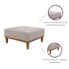 Puff Quadrado Multiuso Para Sala Linho - Champanhe