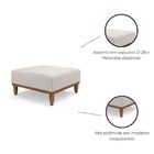 Puff Quadrado Multiuso Para Sala Linho - Creme