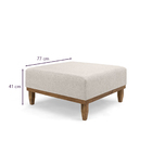 Puff Quadrado Multiuso Para Sala Linho - Creme