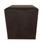 Puff Quadrado Não É Segredo Suede Amassado Marrom Escuro 40x4