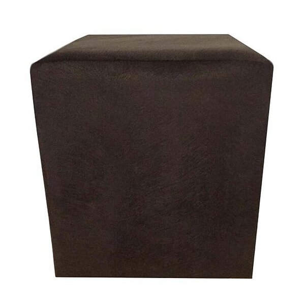 Puff Quadrado Não É Segredo Suede Amassado Marrom Escuro 40x4