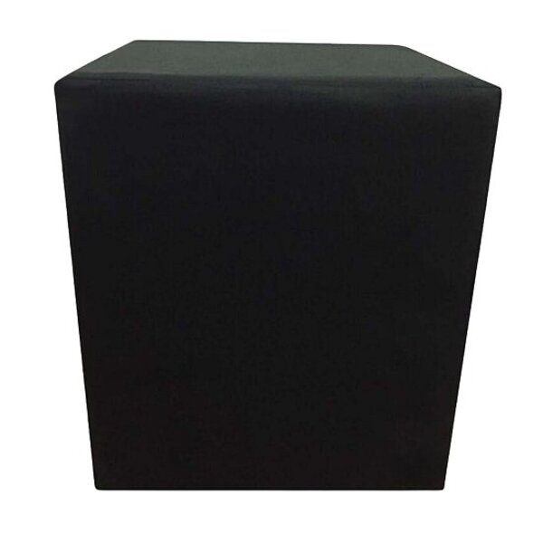 Puff Quadrado Não É Segredo Suede Amassado Preto Rodinha 40x4