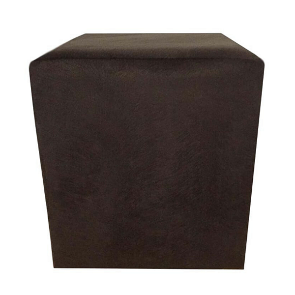 Puff Quadrado Não É Segredo Suede Animale Marrom Escuro Rodin