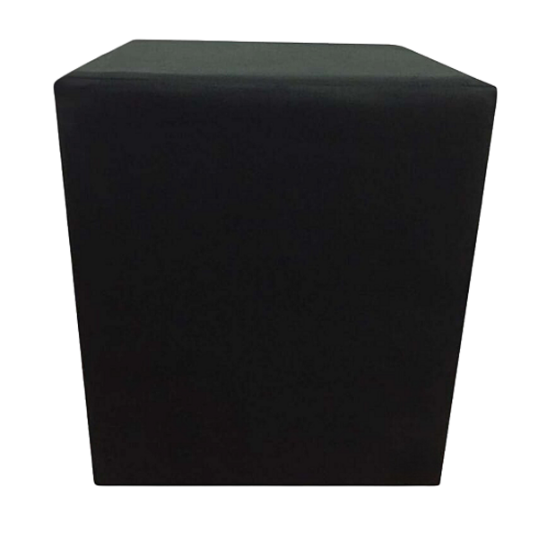 Puff Quadrado Não É Segredo Suede Animale Preto Rodinha 40x45