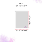 Puff Quadrado Não É Segredo Suede Liso Preto Pé Fixo 40x45 Ns