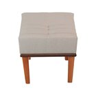 Puff Quadrado Para Sala De Decorativo Modelo Hikaris Bege