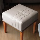 Puff Quadrado Para Sala De Decorativo Modelo Hikaris Bege