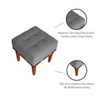Puff Quadrado Para Sala De Estar Cinza