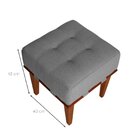 Puff Quadrado Para Sala De Estar Cinza