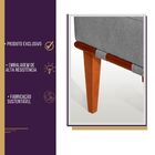 Puff Quadrado Para Sala De Linho - Cinza Claro