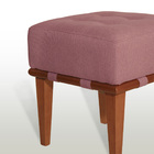 Puff Quadrado Para Sala De Linho - Rosa Salmão