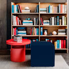 Puff Quadrado Para Sala E Quarto Suede - Jylcrom - Azul