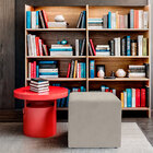 Puff Quadrado Para Sala E Quarto Suede - Jylcrom - Bege