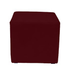 Puff Quadrado Para Sala E Quarto Suede - Jylcrom - Bordo