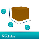 Puff Quadrado Para Sala E Quarto Suede Mostarda - Jylcrom
