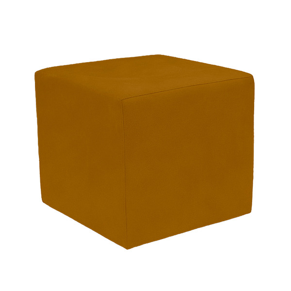 Puff Quadrado Para Sala E Quarto Suede Mostarda - Jylcrom