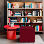 Puff Quadrado Para Sala E Quarto Suede Vermelho - Jylcrom