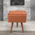 Puff Quadrado Pés Palito Arpaan Terracota