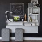 Puff Quadrado Sarja Preto E Branco